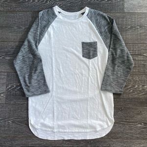 Gray Waffled Baseball T-Shirt